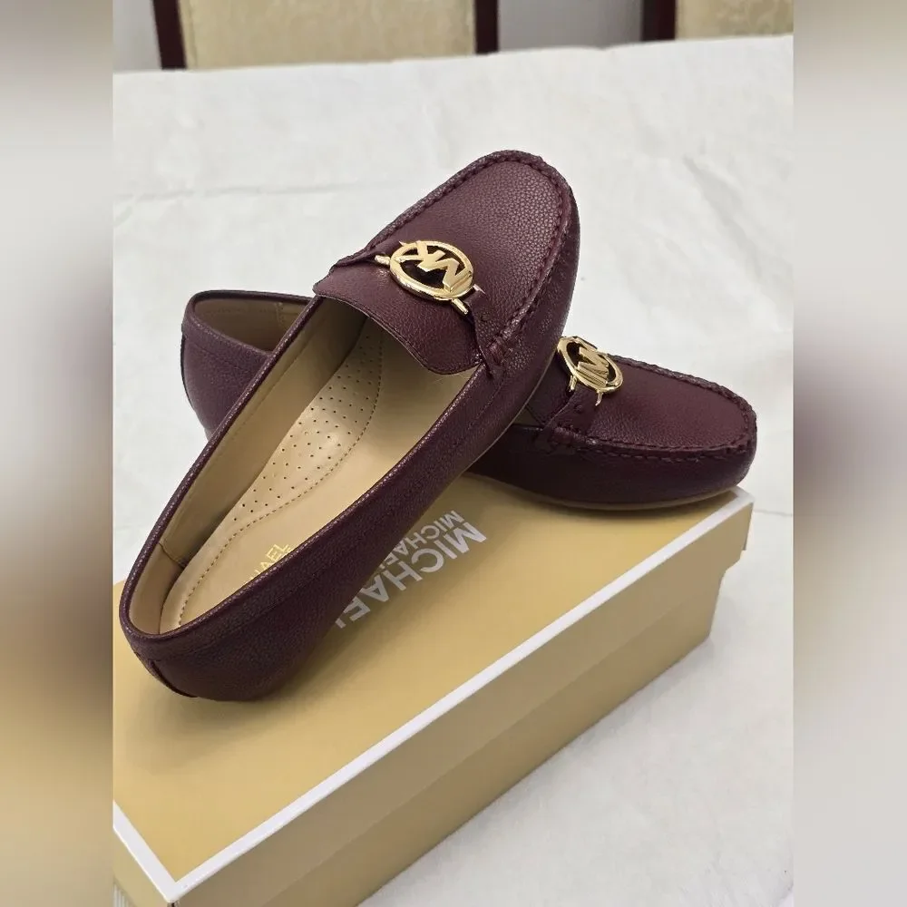 Michael Kors Fulton Driver Burgundy Loafers NIB